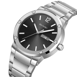 SKMEI 9400 Luxury Stainless Steel Watch - Silver/Black