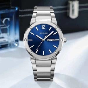 SKMEI 9400 Luxury Stainless Steel Watch - Silver/Blue