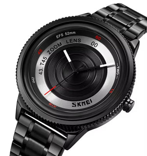 SKMEI - 9267 - Camera Lens Inspired Unique Wristwatch - Black image 1