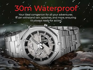 Skmei - 1816 - Dual Display luminous waterproofs 50+ timezone - Silver/Black image 4