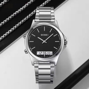Skmei - 2120 - Electronic Luminous 30m Waterproof - Silver/Black image 1