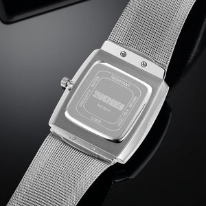 SKMEI - 9311 - Elegant Square Quartz Mesh Edition Watch - silver/black image 2