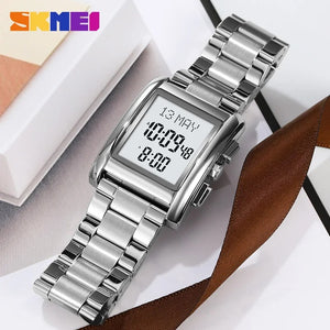 SKMEI - 2092 - Qibla Azan Time Reminder Prayer Watch - silver image 4