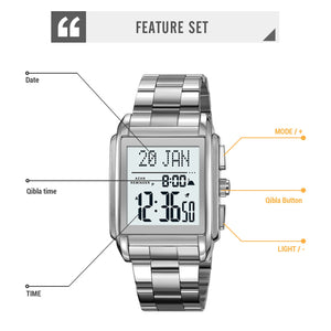 SKMEI - 2405 - Qibla Azan Time Reminder Prayer Watch - silver image 5
