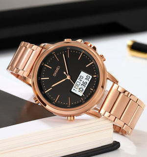 Skmei - 1652 (Chain) - Multifunctional Waterproof - Rosegold/White-Steel image 1