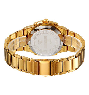 Skmei - 2279 - Dual Time Stainless Steel Watch - gold/black image 3