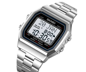 SKMEI - 2113 - Qibla Azan Time Reminder Prayer Watch - silver-white image 2