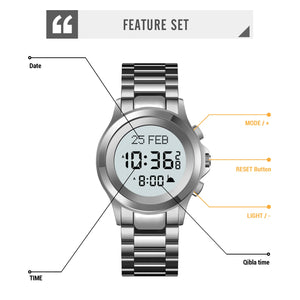SKMEI - 2270 - Qibla Azan Time Reminder Prayer Watch - silver image 4