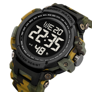 Skmei - 2422 - Digital Big Dial Shock Sports Watch - army green camo image 1