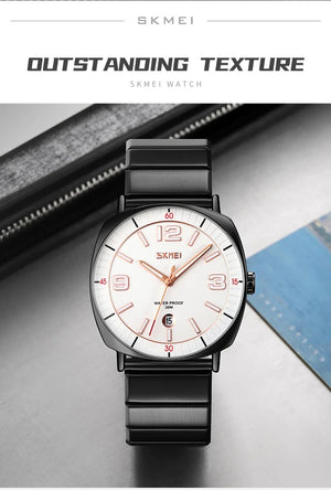 SKMEI - 9280 - Slim Steel Analog Quartz Watch - Black/Silver image 4