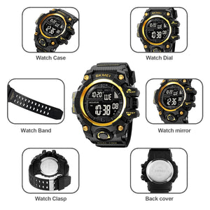 SKMEI 2245 Military Style Digital Sports Watch - gold image 1