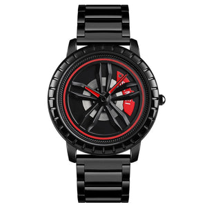 SKMEI - 1634 - Rotating Wheel Quartz Analog Dial Watch - black stainless steel belt image 0