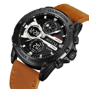 Skmei – 2502 – Heavy Duty Sports Watch – Black/Brown-Leather image 0