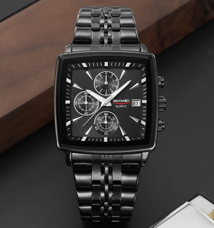Skmei - 2434 - Men's Stainless Steel Quartz Chronograph Watch - black/silver image 1