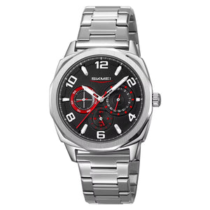 SKMEI - 9350 - 3ATM Waterproof Men Business Watch - Silver/Black image 1