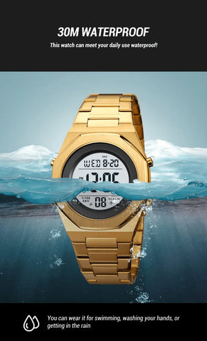 Skmei - 2066 - Digital Sports Waterproof Hand Multifunctional - Golden/White image 2
