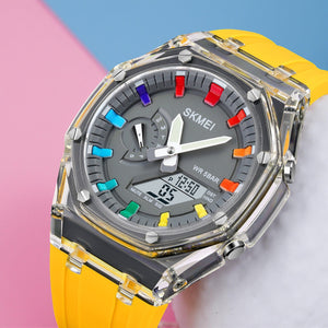 Skmei - 2100 - World Time 50m Waterproof - Yellow image 1