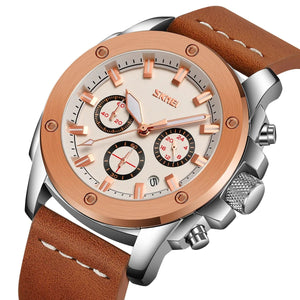 Skmei - 9327 - Functional Chronograph Features Watch - rose gold-silver image 1