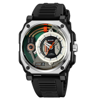 SKMEI - 2533 - Luxurious Creative Gentleman Business Boutique Dial Quartz Watch - silver/black image 0