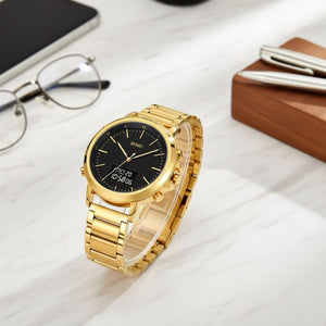 Skmei - 1652 (Chain) - Multifunctional Waterproof - Gold/Black-Steel image 5