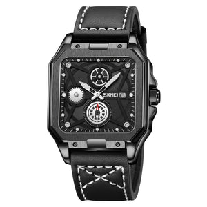 SKMEI - 9330 - Premium Down Second Square Dial Watch - black/black image 0