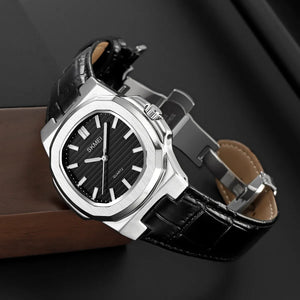 SKMEI - 2512 - Classic Luxury Leather Watch - silver/silver image 1