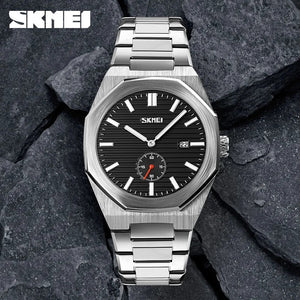 SKMEI - 9262 - High Quality Luxury Watch - Silver/Black image 3