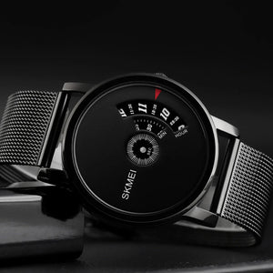 SKMEI - 1260 - Waterproof Business Watch For Men - black/black mesh belt image 2
