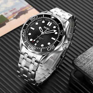 Skmei - 9276 - Quartz Casual Luxury Business Analog Watch - silver/black-steel image 1