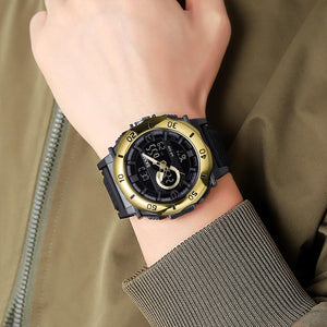 SKMEI - 2098 - Digital Dial Silica Gel Strap Watch for Men - gold/black image 3