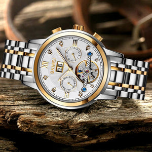 SKMEI - M029 - Automatic Movement Skeleton Watch - gold/silver silver image 4