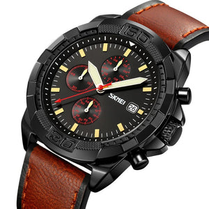 SKMEI - 9347 - Chronograph High Quality Luxury Watch - Brown/Black image 0