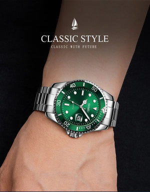 SKMEI - 1779 - Casual Quartz Luxury Full Steel Waterproof watch - silver/green image 2