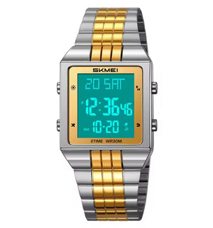 SKMEI - 2335 - Digital Multifunction Stainless Steel Watch - Gold/Silver image 5