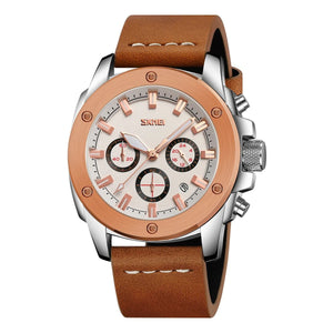 Skmei - 9327 - Functional Chronograph Features Watch - rose gold-silver image 0