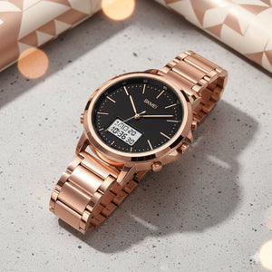 Skmei - 1652 (Chain) - Multifunctional Waterproof - Rosegold/White-Steel image 3
