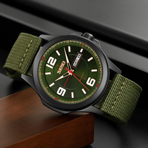 SKMEI - 9315 - Casual Nylon Strap Men’s Watch - armygreen image 3