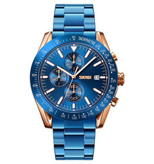 SKMEI - 9253 - Elite Chronograph Watch - Rosegold/Blue-Steel image 1