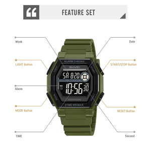 SKMEI - 2552 - Digital Sports Watch - army green image 3