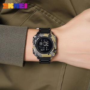 SKMEI 2131 Square Dial Digital Dual Time Watch - armygreem/camo image 1
