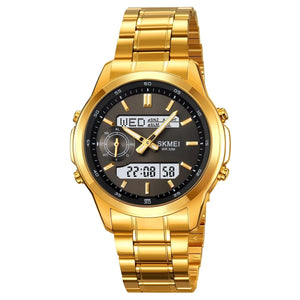 SKMEI - 2284 - World Master Dual Display Watch - Gold image 2