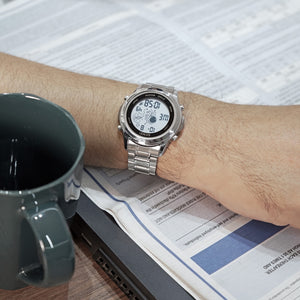 Skmei - 2019 - Advanced Digital Features Dual Time Watch - silver-white image 3