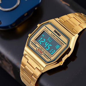 Skmei - 1123 - Digital Stainless Steel Watch - Gold image 1
