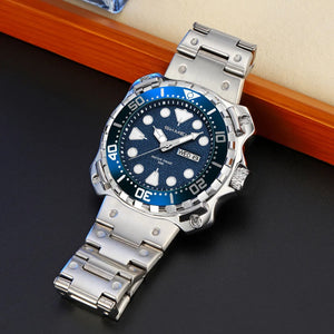 Skmei – 9385 – Luxury Stainless Steel Watch – Silver/Blue image 3