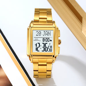 SKMEI - 2405 - Qibla Azan Time Reminder Prayer Watch - gold image 5