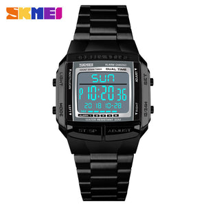 Skmei - 1381 - Digital Stainless Steel Watch - Black image 1