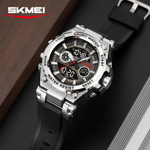 SKMEI - 2417 - High Quality Luxury Watch - Silver/Black image 3