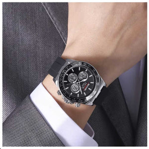 SKMEI - 2505 - Electronic Quartz Dual Display Watch - Silver/Black-SilicaGel image 2