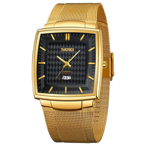 SKMEI - 9311 - Elegant Square Quartz Mesh Edition Watch - gold/black image 0