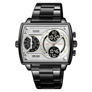 SKMEI 2229 Multi-Zone Analog Digital Sports Watch - black/silver-steel image 0